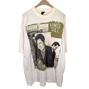 Vintage big sportswear Vince Gill 1997 music band tour AOP shirt men's 3XL
